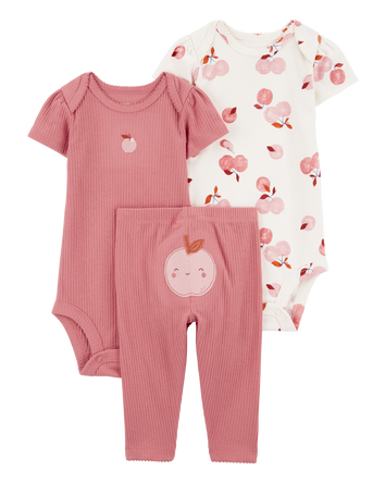 Baby 3-Piece Apple Print Little Character Set, 