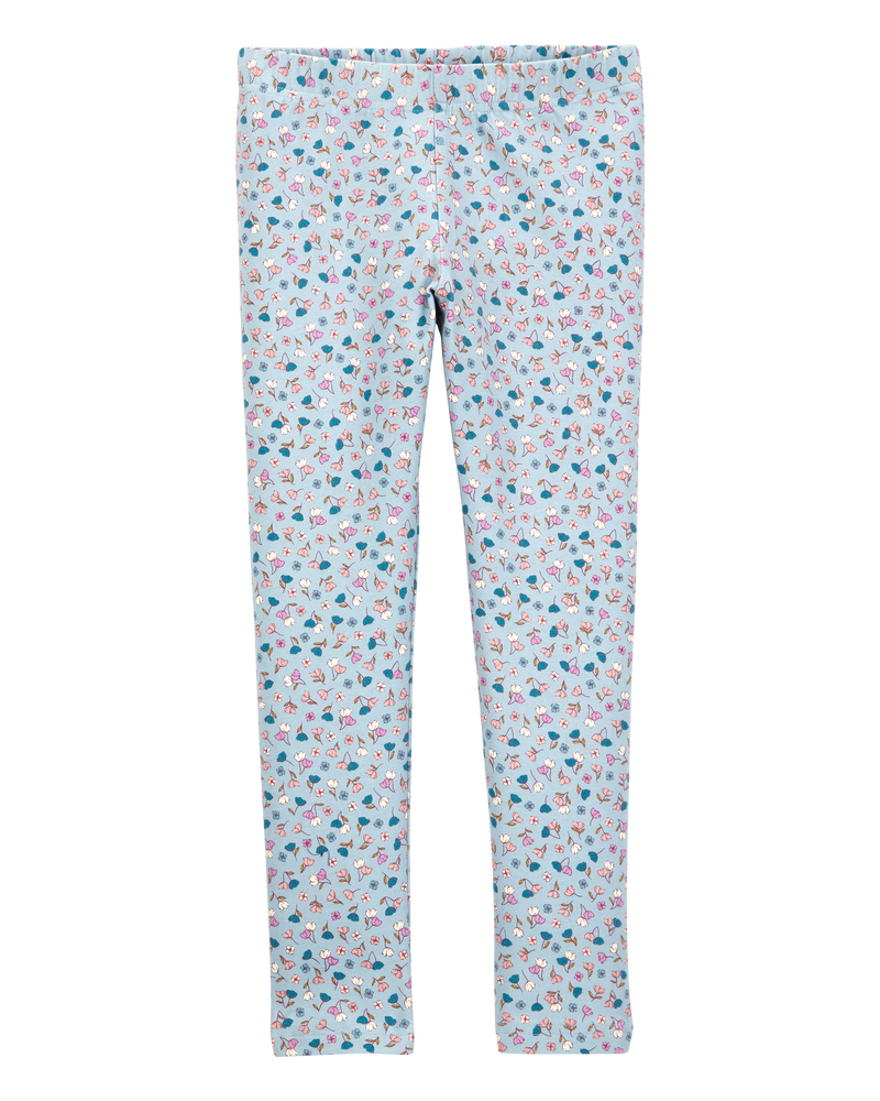 Enfant Legging extensible à fleurs - Bleu, image 1 sur 5 diapositives
