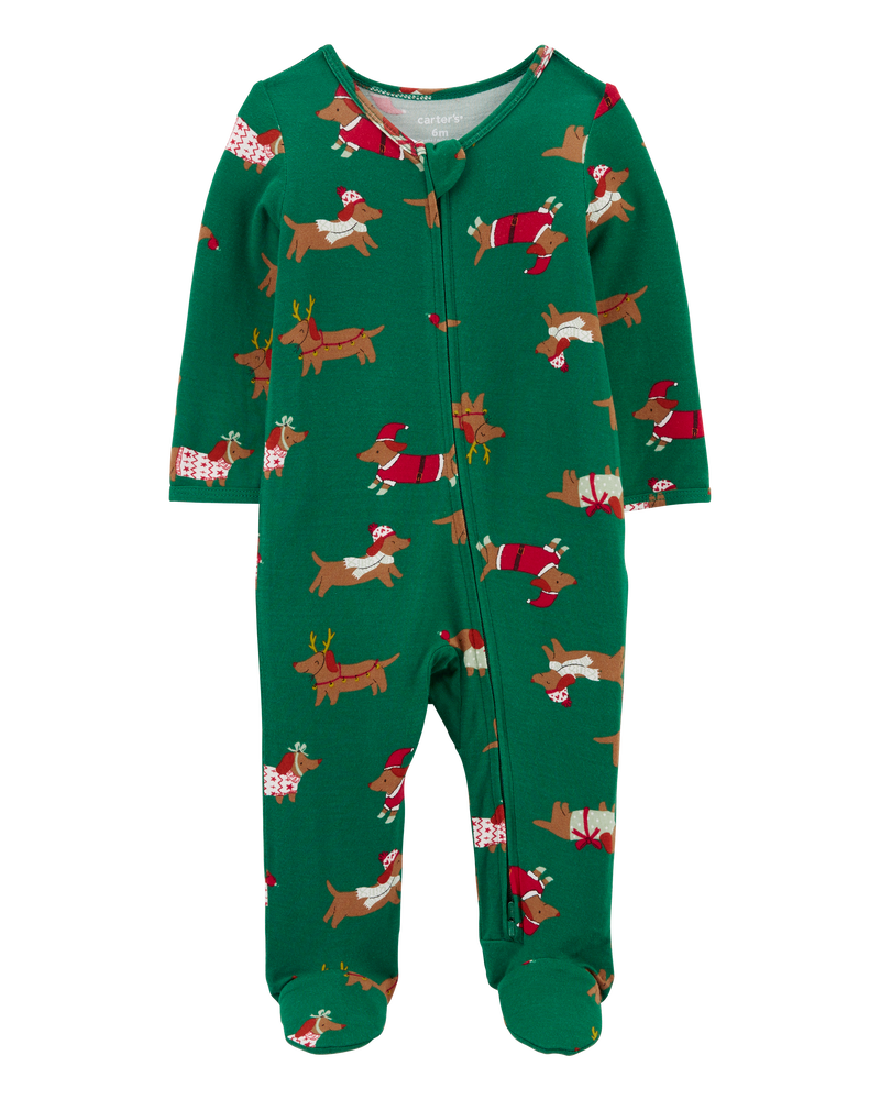 Green Ivory Baby 2 Pack Christmas Zip Up PurelySoft Sleep Play Pajamas Carter s Oshkosh Canada