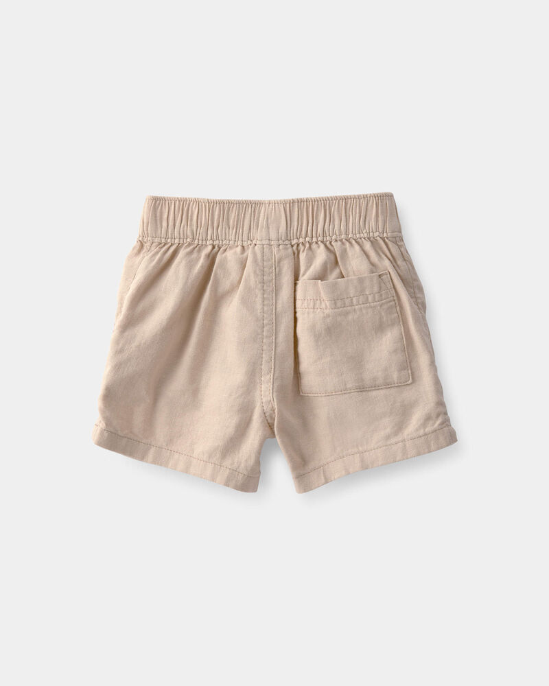 Baby Boy 2-Piece Solid Short-Sleeve Tee & Pant Set - Beige/White, image 3 of 6 slides