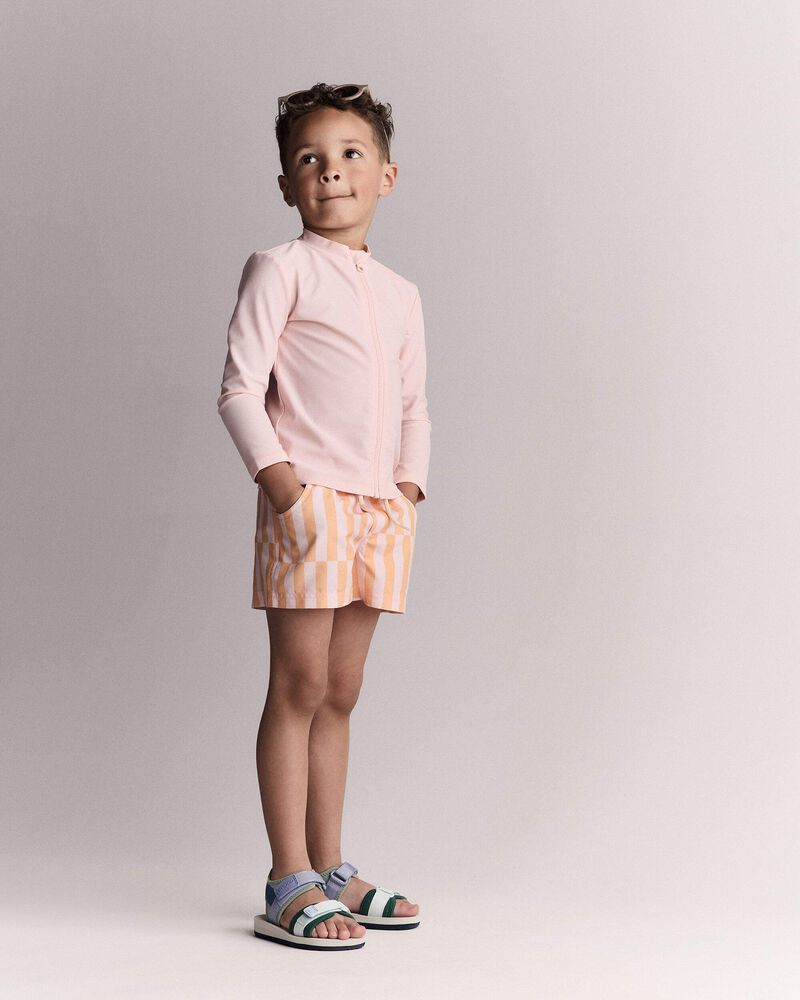 Tout-petit gar&ccedil;on - Short maillot de bain &agrave; rayure d&eacute;centr&eacute;e - Rose/Orange p&acirc;le, image 7 sur 7 diapositives