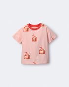 Toddler Girl Relaxed Graphic Tee in Big Top Print - Light Pink, image 2 of 6 slides
