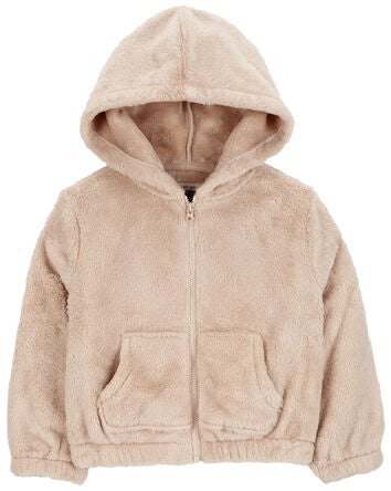 Baby Velour Zip-Up Jacket - Tan, 