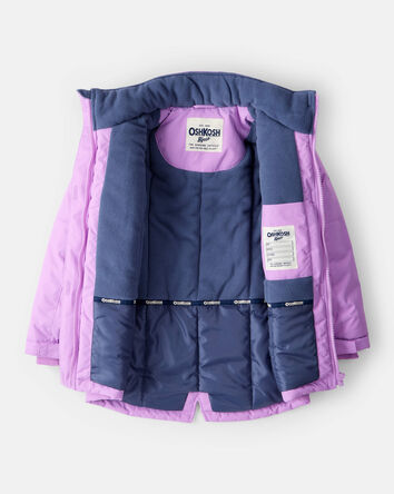 Filles - Veste d'hiver parka à capuchon pour fille - Lilas, 
