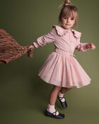 Toddler Girl Peter Pan Collar Top - Blush, image 1 of 5 slides