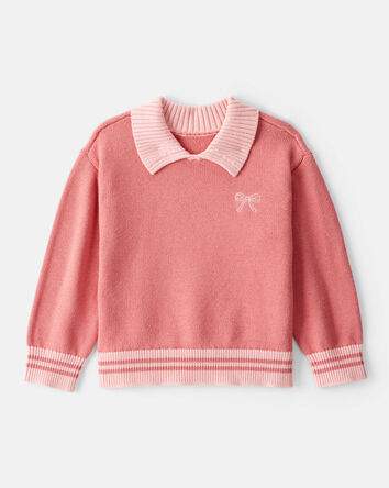 Tout-petit fille - Chandail à manches longues en coton à nœuds - Rose, 