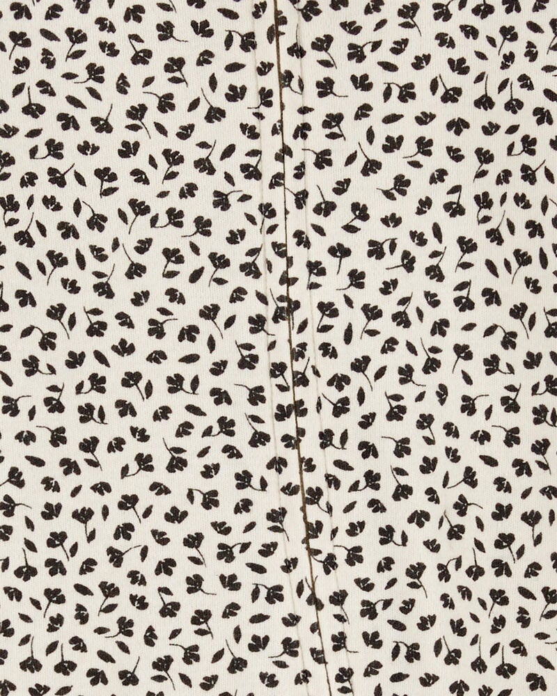 Baby Floral 2-Way Zip Cotton Sleeper, image 2 of 5 slides