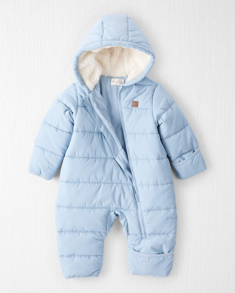 Baby Girl 1-Piece Snowsuit Made with Recycle Materials, image 2 of 4 slides