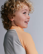 Toddler Boy Full-Zip Long-Sleeve Rashguard - Light Orange, image 4 of 6 slides