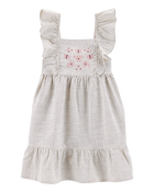 Toddler Striped Flutter-Sleeve Dress, image 1 of 4 slides