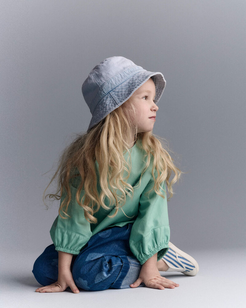 Tout-petit fille - Haut &agrave; manches longues bouffantes avec poignets sur &eacute;lastiques - Vert, image 3 sur 6 diapositives
