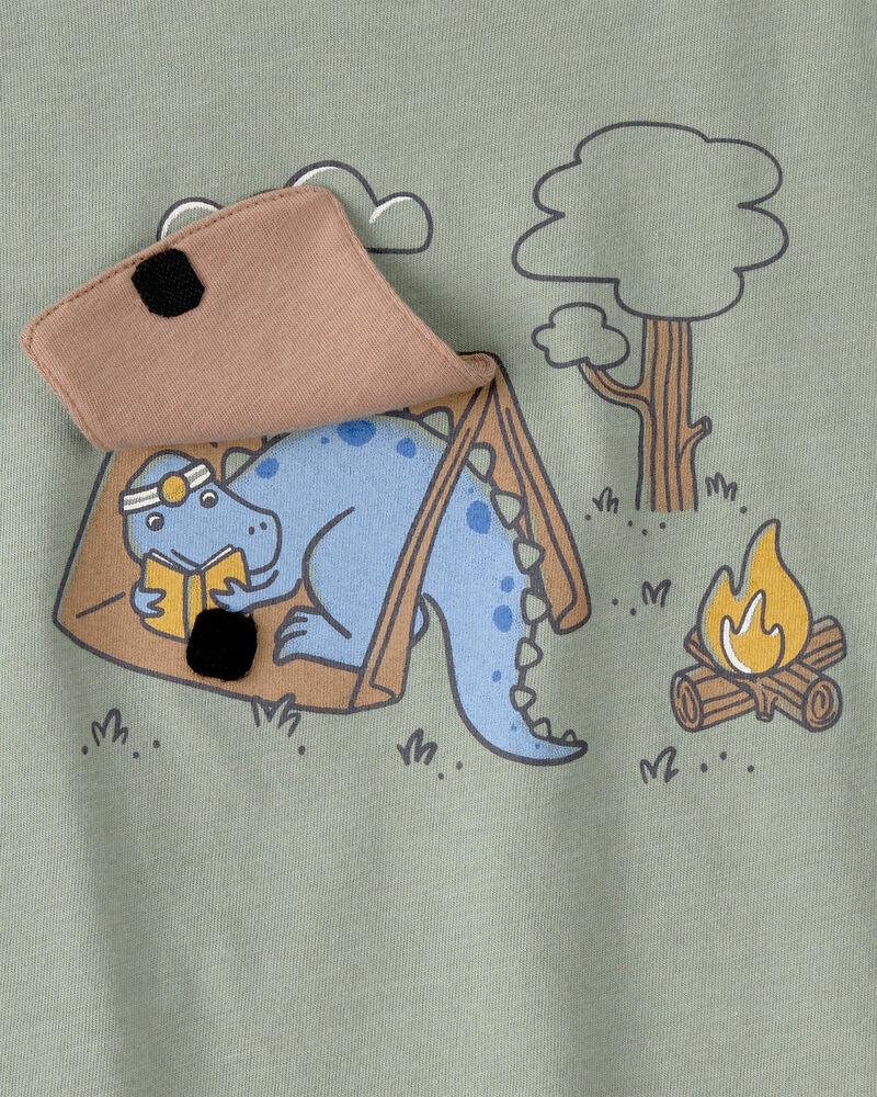 Toddler Boy Camping Dinosaur Graphic Tee - Green, image 4 of 5 slides