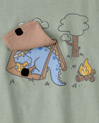 Toddler Boy Camping Dinosaur Graphic Tee - Green, image 4 of 5 slides