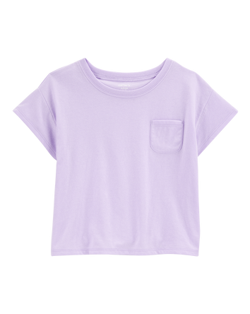 Kid Solid Short-Sleeve Fashion Top - Purple, 