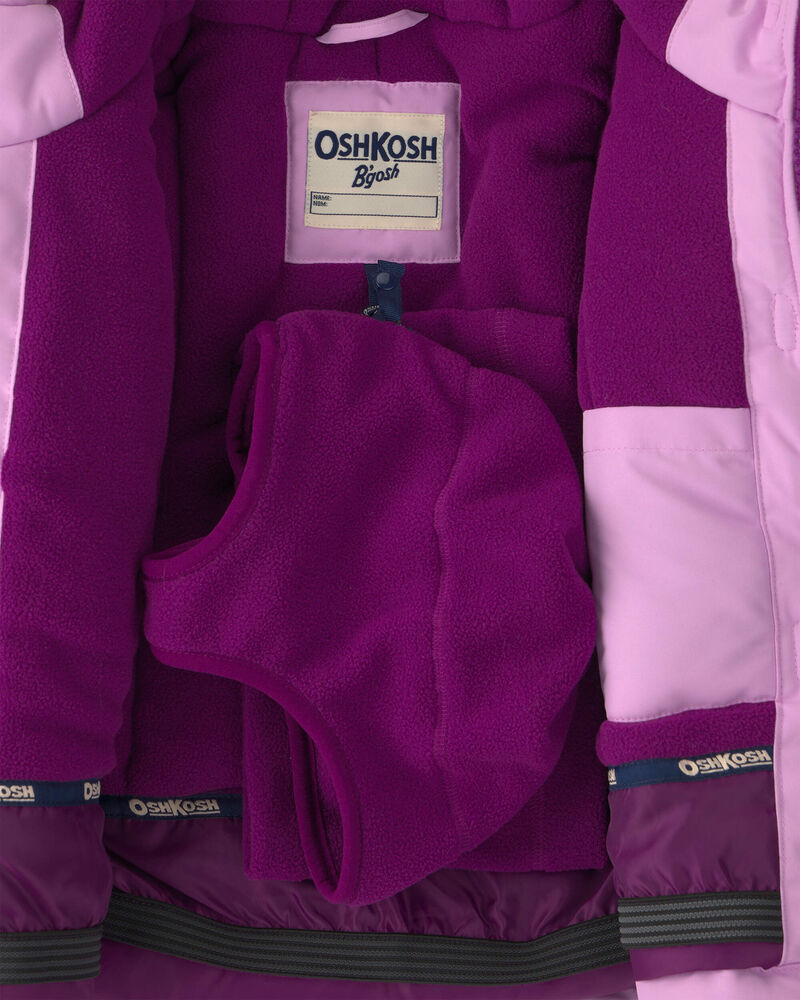 Toddler Girl Solid 2 Piece Snowsuit- Lavender, image 5 of 13 slides