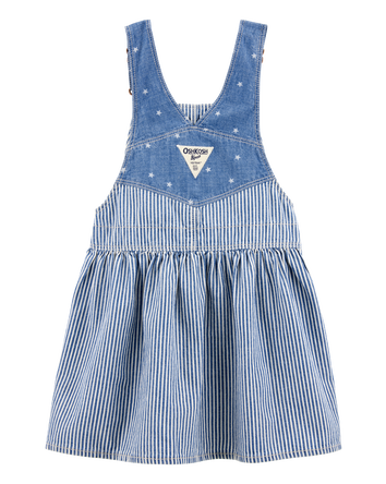 Toddler Chambray Striped Jumper Dress, 