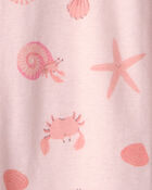 Baby Girl Seashell 100% Cotton Snug Fit 1-Piece pyjama - Pink, image 3 of 4 slides