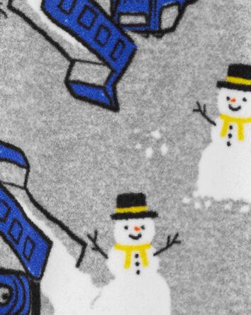 1-Piece Snowman Fleece Footie Pyjamas, 