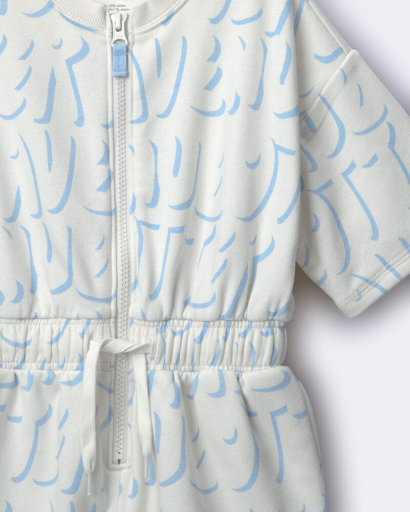Toddler Girl Flowy Romper in Otter Avenue Print - Cream, image 6 of 6 slides
