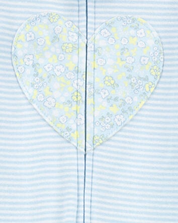 Baby 1-Piece Heart Cotton Footie Pyjamas, 