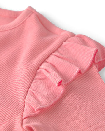 Toddler Girl 2-Pack Organic Cotton Ribbed Tees, 