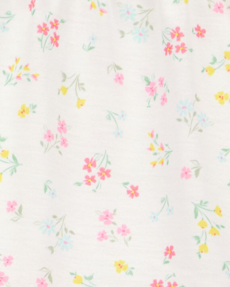 Girls Floral Loose Fit 2-Piece Pyjamas - White, image 2 of 3 slides