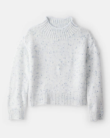 Girls Mock Neck Sweater - Blue, 