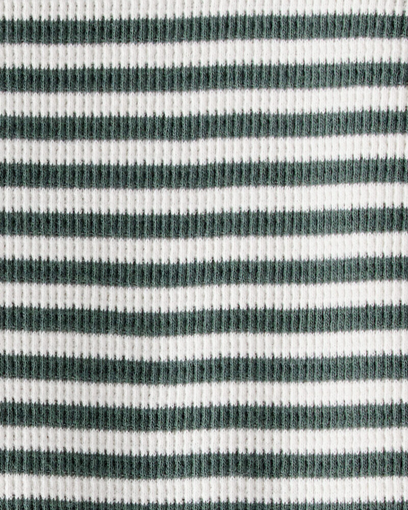 Baby Organic Cotton Waffle Knit Jumpsuit in Stripes, image 3 of 5 slides
