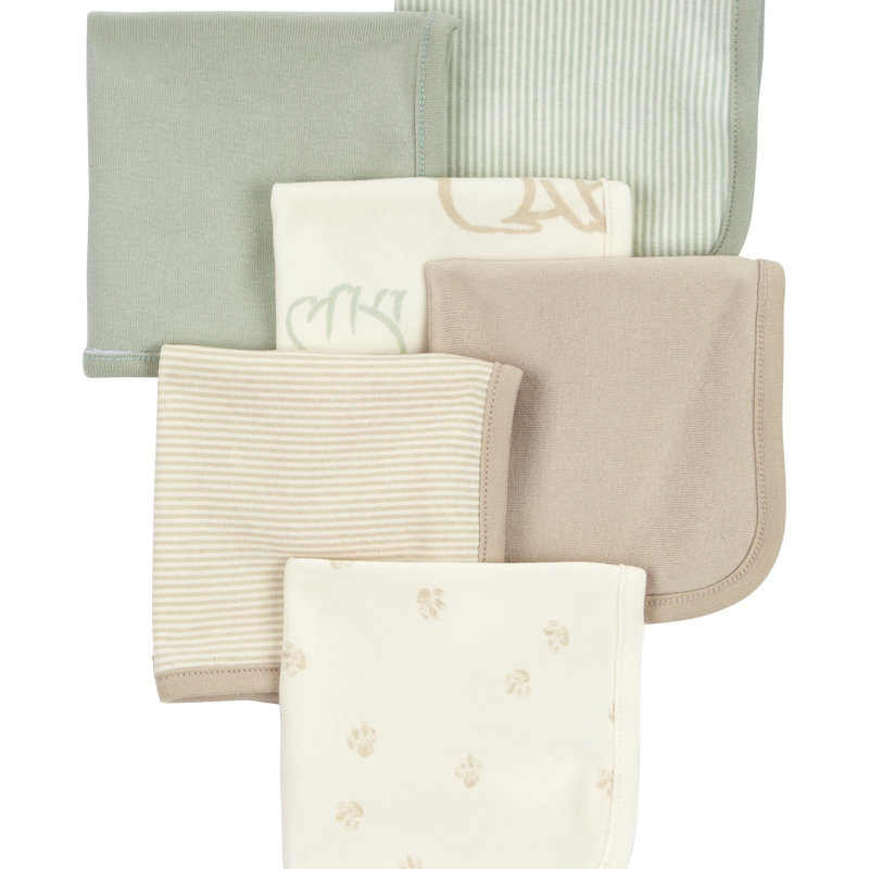 Ivory/Khaki Baby 6-Pack Wash Cloths | Carter’s Oshkosh Canada