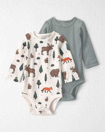 Baby 2-Pack Organic Cotton Bodysuits, 