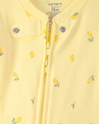 Baby Lemon 100% Cotton Snug Fit 1-Piece Pyjama Set - Yellow, image 2 of 5 slides