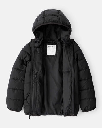 Jeune - Blouson matelassé à capuchon - Noir, 