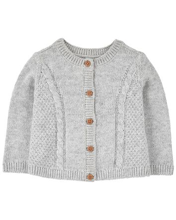 Sweater Knit Button-Front Cardigan, 