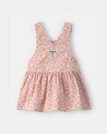 B&eacute;b&eacute; fille - Jupe-salopette fleurie &agrave; poche en c&oelig;ur - Rose, 