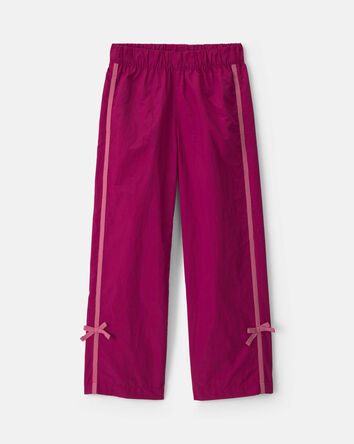 Girls Nylon Track Pants - Burgundy, 