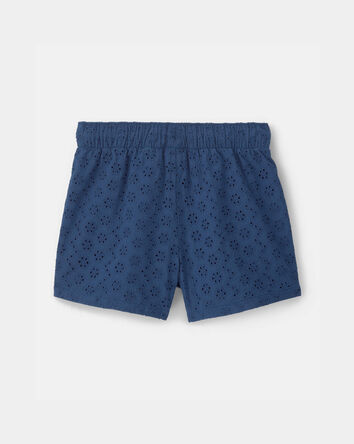 Filles - Short &agrave; motif ajour&eacute; - Bleu, 