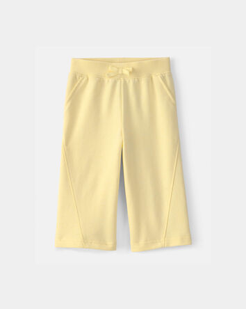 Baby Girl French Terry Wide-Leg Active Pants - Yellow, 