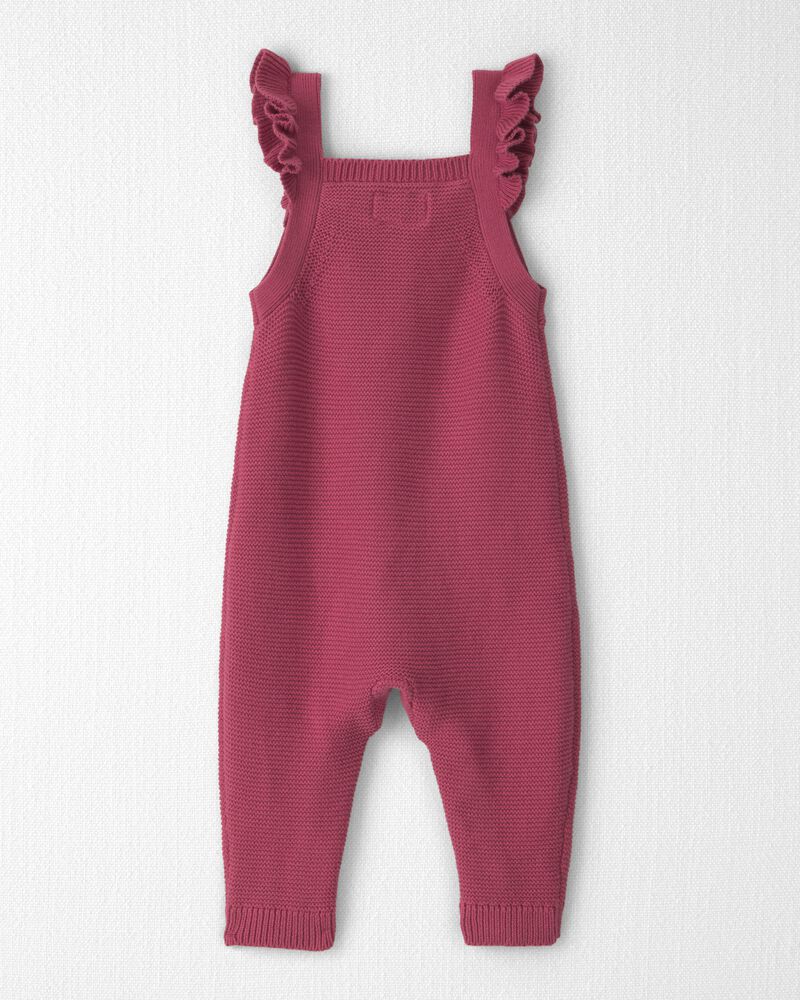B&eacute;b&eacute; fille - Salopette en tricot de coton biologique doux, image 3 sur 5 diapositives