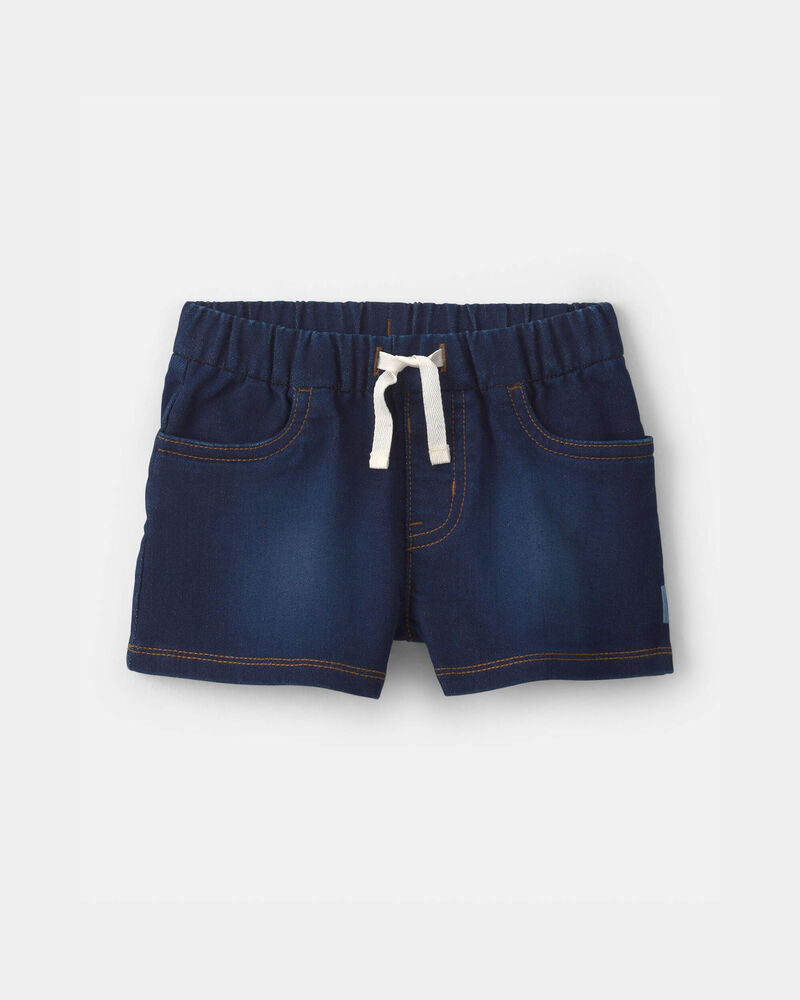 Toddler Girl French Terry Knit Shorts - Dark Wash, image 1 of 5 slides