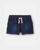 Toddler Girl French Terry Knit Shorts - Dark Wash, image 1 of 5 slides