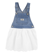 Enfant en bas âge Robe chasuble en denim ajouré, image 1 sur 4 diapositives