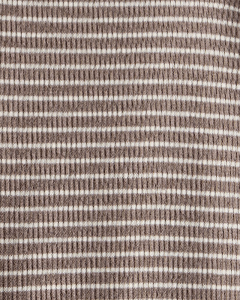 Baby Organic Cotton Sleep & Play Pyjamas in Brown Stripes, image 3 of 5 slides