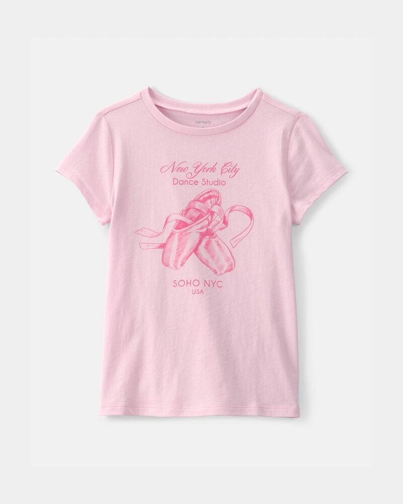 Girls Ballet Graphic Tee - Pink, image 1 of 3 slides