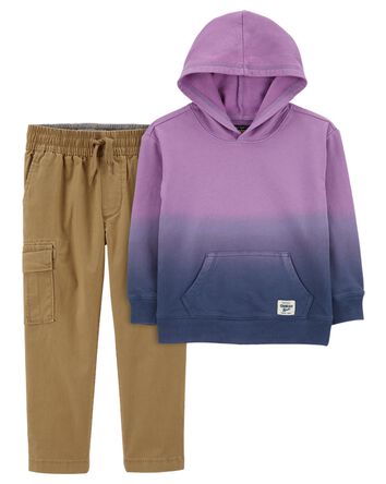 Toddler 2-Piece French Terry Hoodie and Cargo Joggers Set, 