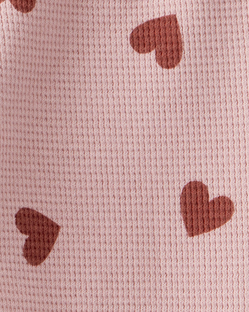 Bébé - Ensemble en tricot gaufré en coton biologique imprimé cœur, image 4 sur 6 diapositives