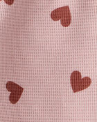 Bébé - Ensemble en tricot gaufré en coton biologique imprimé cœur, image 4 sur 6 diapositives