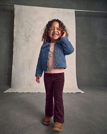 Toddler Girl Corduroy Pull-On Stretch Leggings - Purple, 