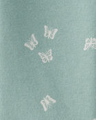 Girls Butterfly Print Pull-On Fleece Joggers - Green, image 3 of 4 slides