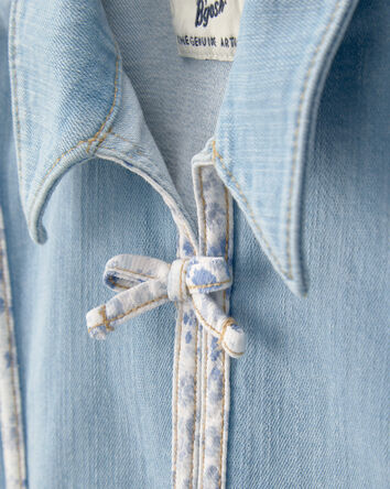 Tout-petit fille - Blouson en denim, patchwork - D&eacute;lav&eacute; clair, 