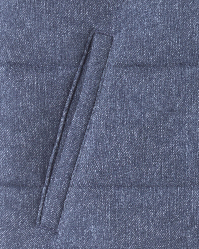 Girls Denim Puffer Vest - Chambray, image 3 of 4 slides
